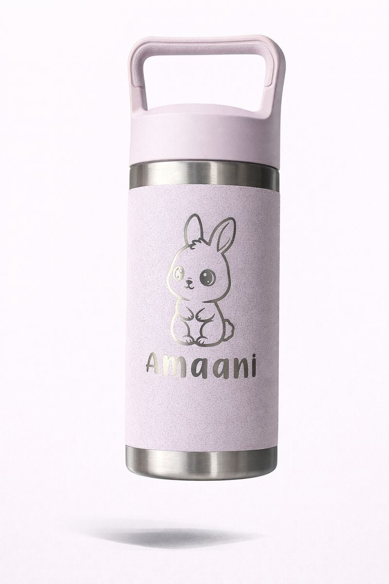 Cherry Blossom Yeti Pastel  YETI bottle with handle engraved with a cute bunny and the name Amaani.