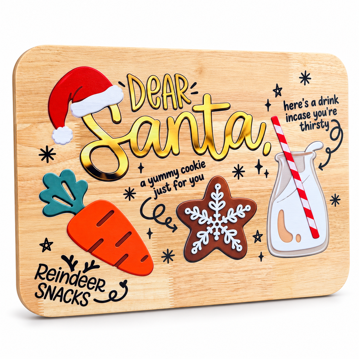 Wooden Santa Christmas Board